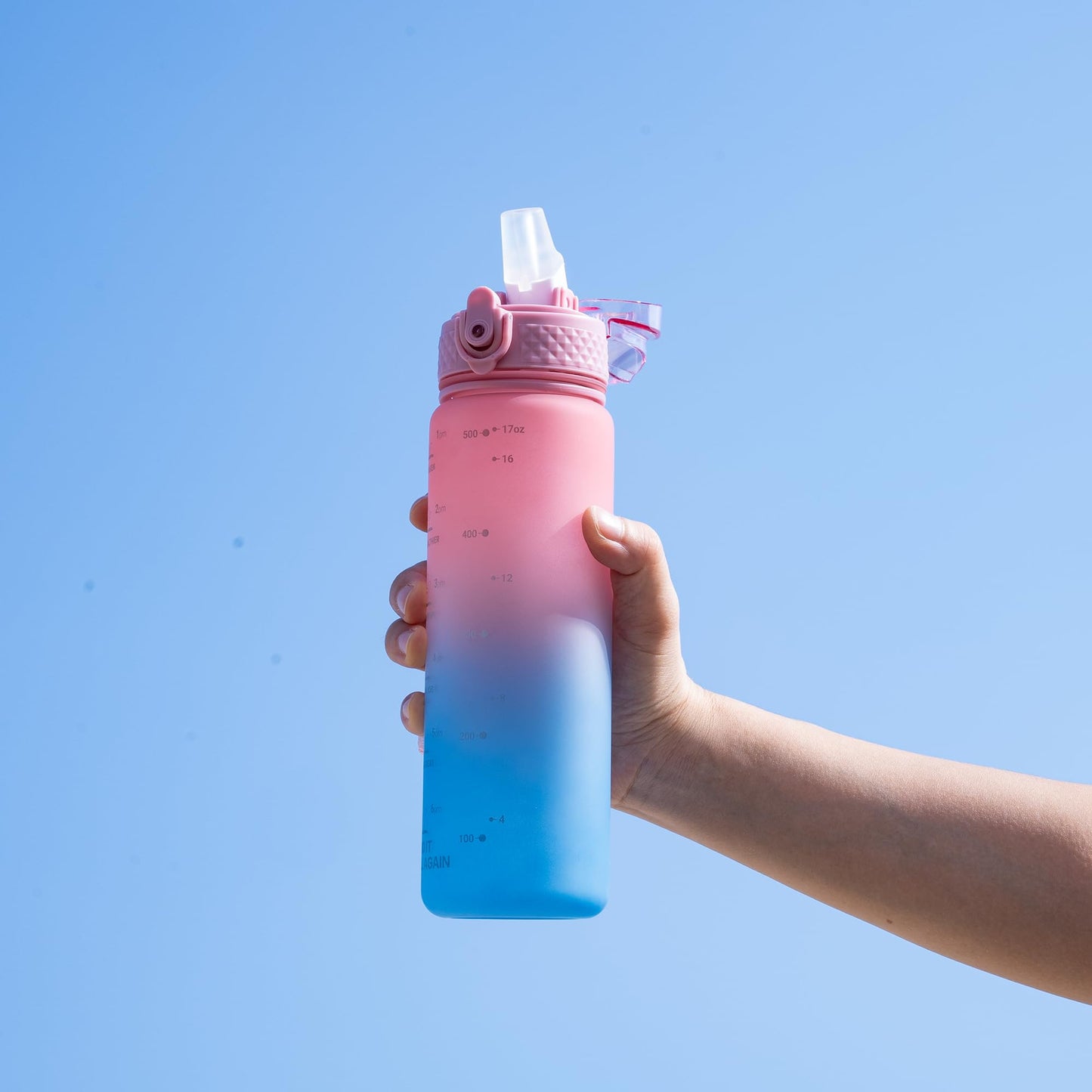 OLDLEY Kids Water Bottle for School, 12 oz (2 lids) BPA-Free Reusable Leak-proof Durable Tritan Plastic Bottles with Straw & Chug Lids, Anti-dust Spout Cover (Pink Blue)
