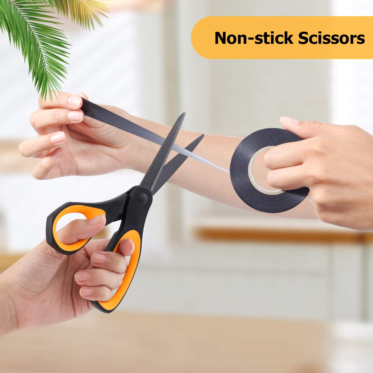 Scissors, iBayam 8" All Purpose Scissors Bulk 3-Pack, Ultra Sharp 2.5mm Thick Blade Shears Comfort-Grip Scissors for Office Desk Accessories Sewing Fabric Home Craft School Supplies, Right/Left Handed