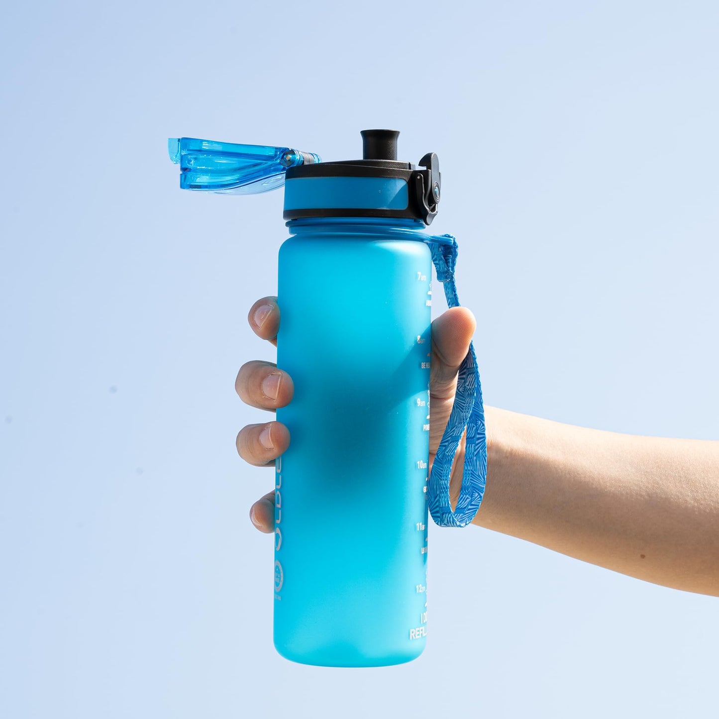OLDLEY Kids Water Bottle for School, 12 oz (2 lids) BPA-Free Reusable Leak-proof Durable Tritan Plastic Bottles with Straw & Chug Lids, Anti-dust Spout Cover (Pink Blue)
