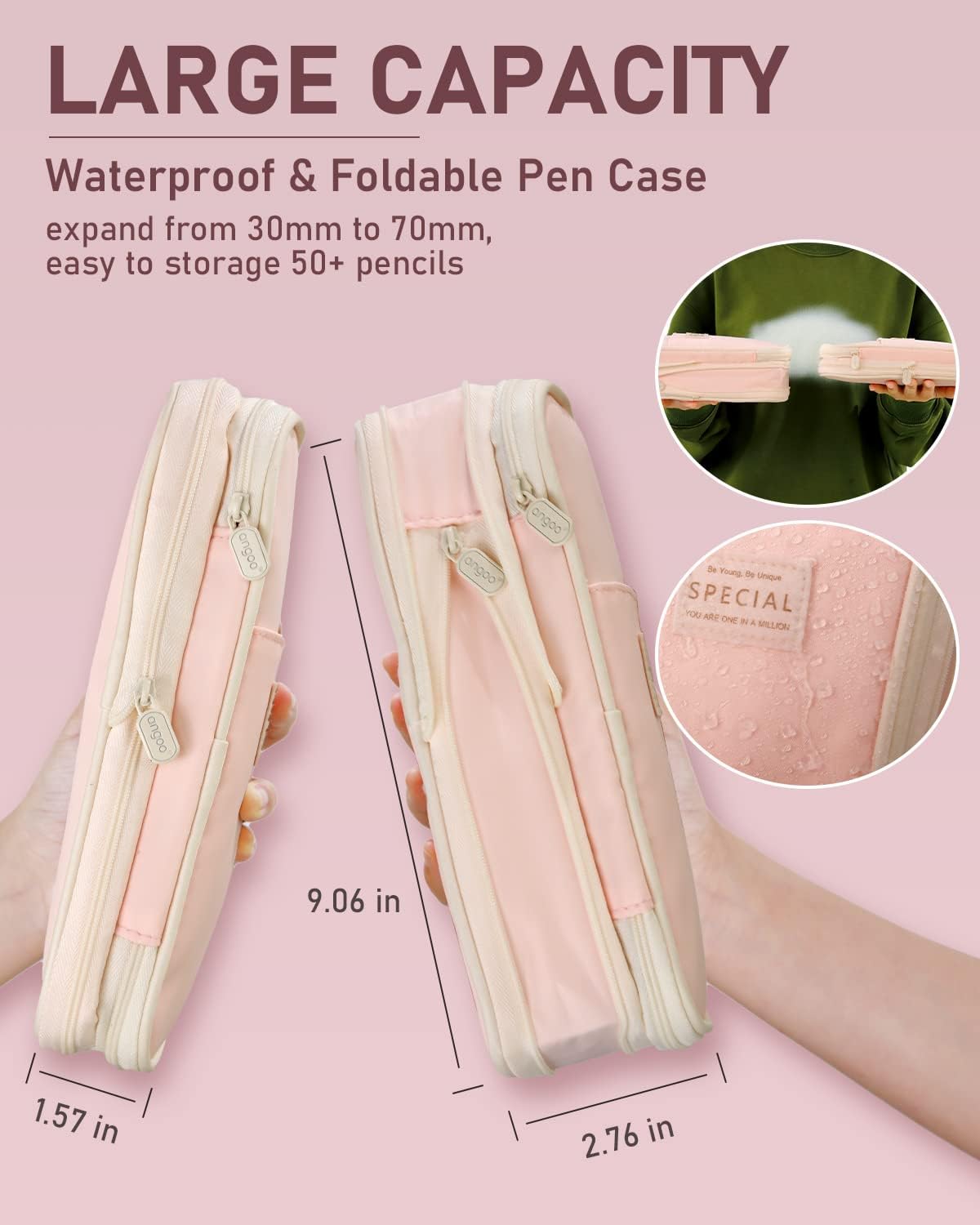 Nicpro 47PCS Aesthetic School Supplies in Big Capacity Pen Case, Cute Pastel Mechanical Pencils 0.5, 0.7, 0.9 & 2mm Lead Holder with 25 Tube Lead Refills 4B 2B HB 2H Color, Erasers for Student Writing