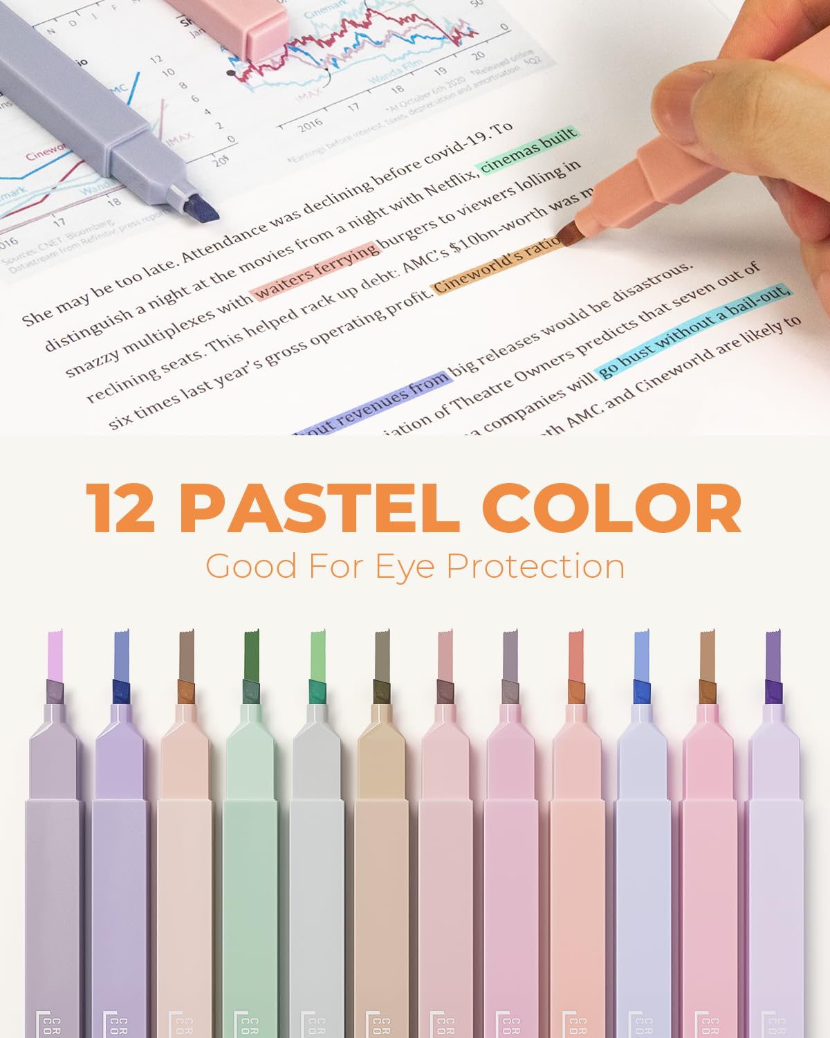Nicpro 39 PCS Aesthetic School Supplies with Big Capacity Pen Case, 12 Color Pastel Highlighters, 5 Quick Dry Retractable Black Ink Pens, 6 Pastel Mechanical Pencil 0.5 & 0.7 mm for Student Stationary