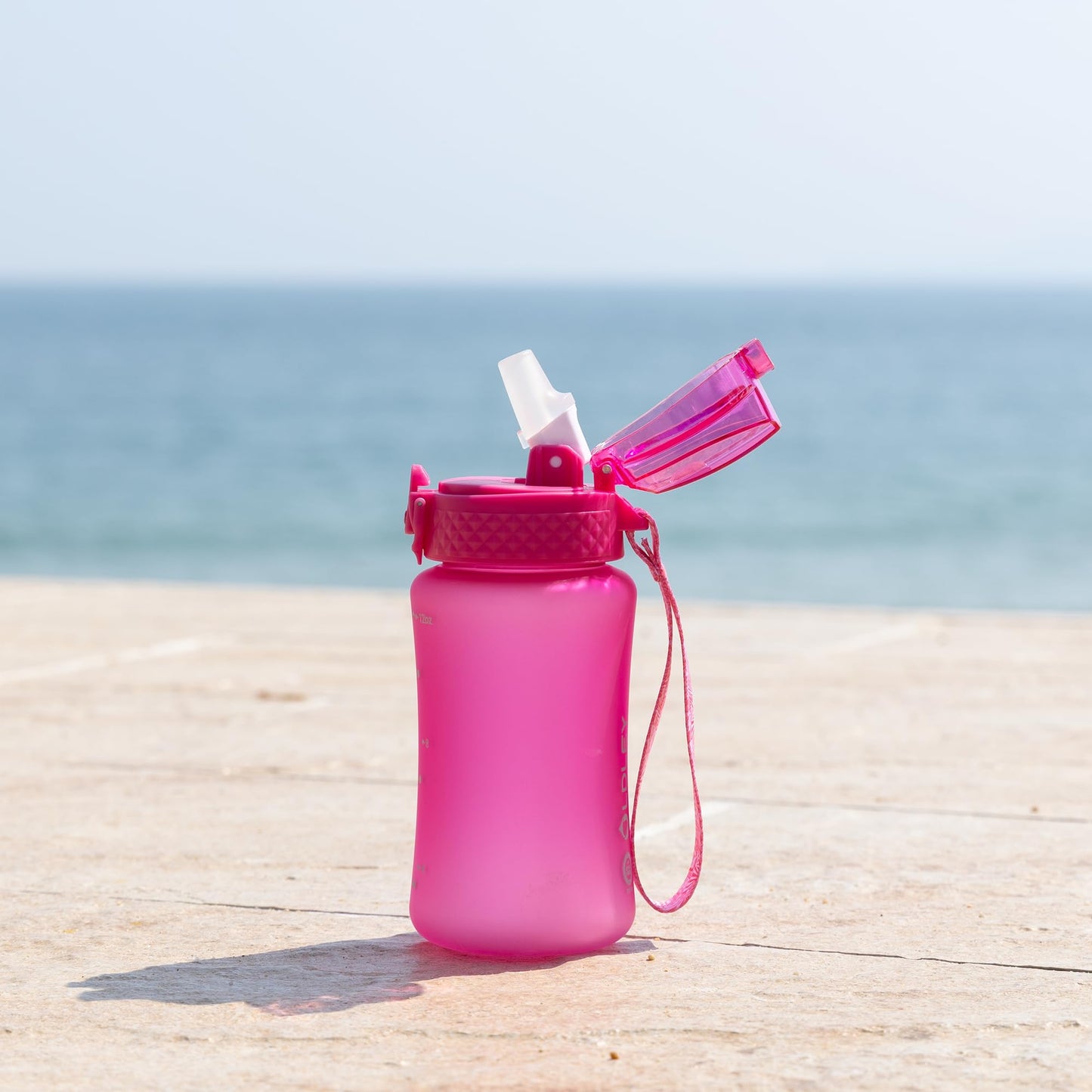OLDLEY Kids Water Bottle for School, 12 oz (2 lids) BPA-Free Reusable Leak-proof Durable Tritan Plastic Bottles with Straw & Chug Lids, Anti-dust Spout Cover (Pink Blue)
