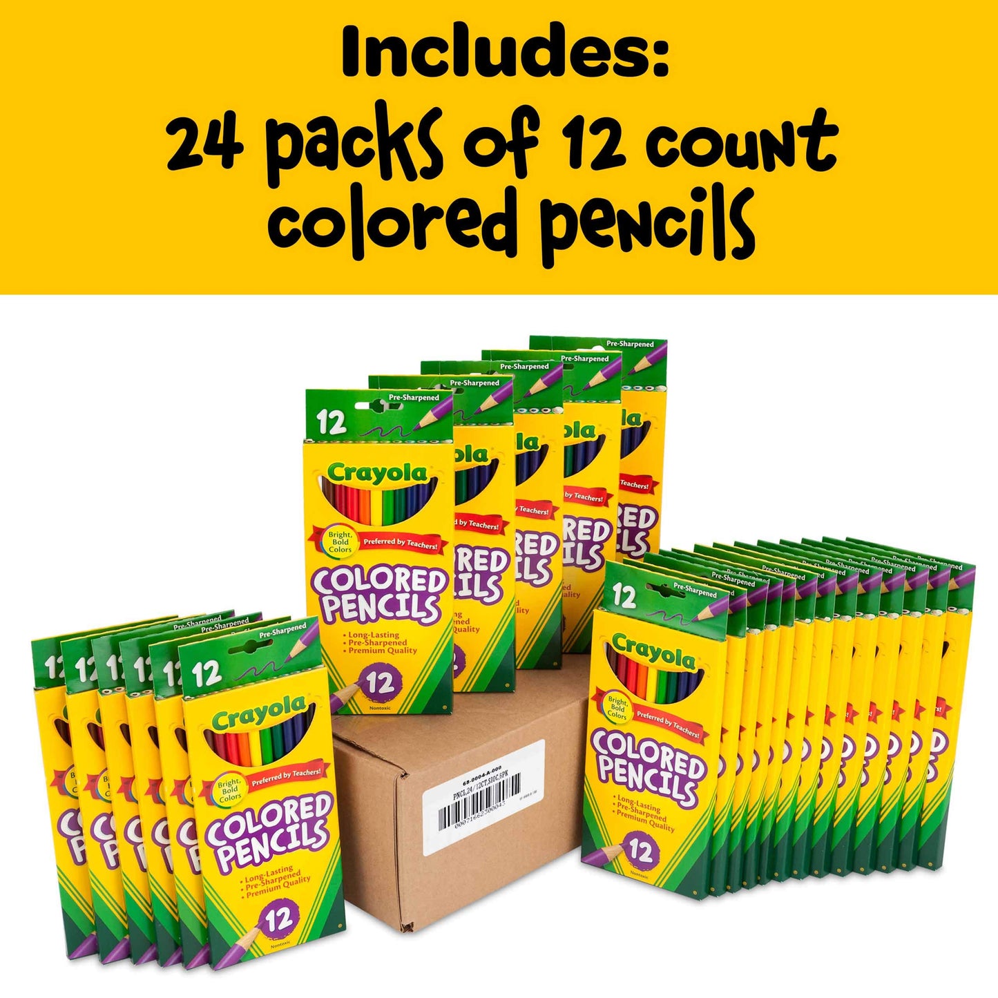Crayola Bulk Colored Pencils for Kids (24pk), Back to School Supplies For Teachers, Teacher Classroom Must Haves, 12 Colors [Amazon Exclusive]