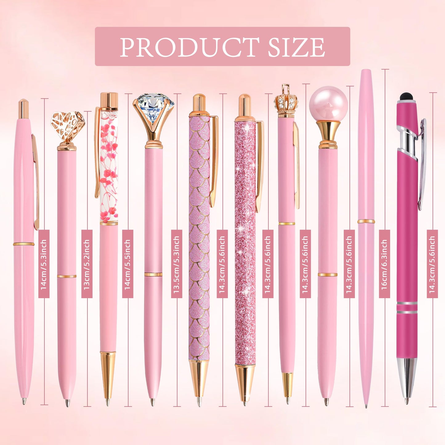 DAIKOYE 10 Pcs Ballpoint Pens Set Party Favors for Kids Purple Gifts Purple Pens for Women Girls Office Supplies School Supplies Black Ink Metal Crystal Diamond Pens